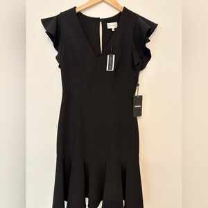 Milly Adeline Elegant Black Ruffle Sleeve Dress (New with Tag)